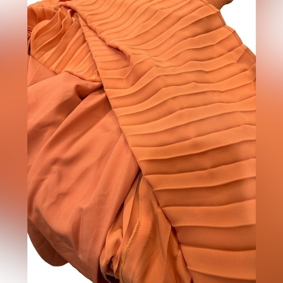 Nanette Leopore Mock Neck Terra Cotta Accordion Pleated Midi Dress Size 4 NWT! - Picture 10 of 16
